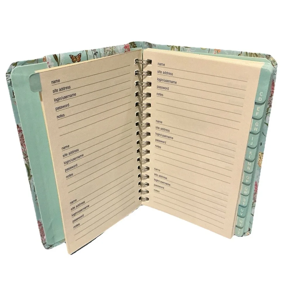 Blooms & Butterflies Internet Address & Password Logbook With Moveable‎ Marker